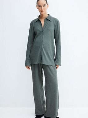 H&M Mama Maternité Ribbed Two-Piece Set - Sage Green